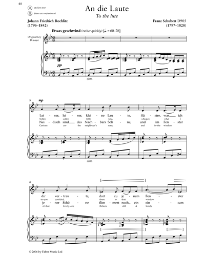 An die Laute — Franz Schubert