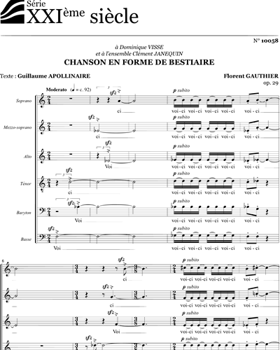 Chanson en forme de bestiaire — Florent Gauthier