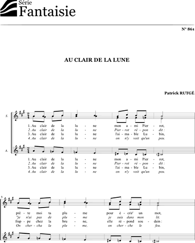 Au clair de la lune — Patrick Rutgé