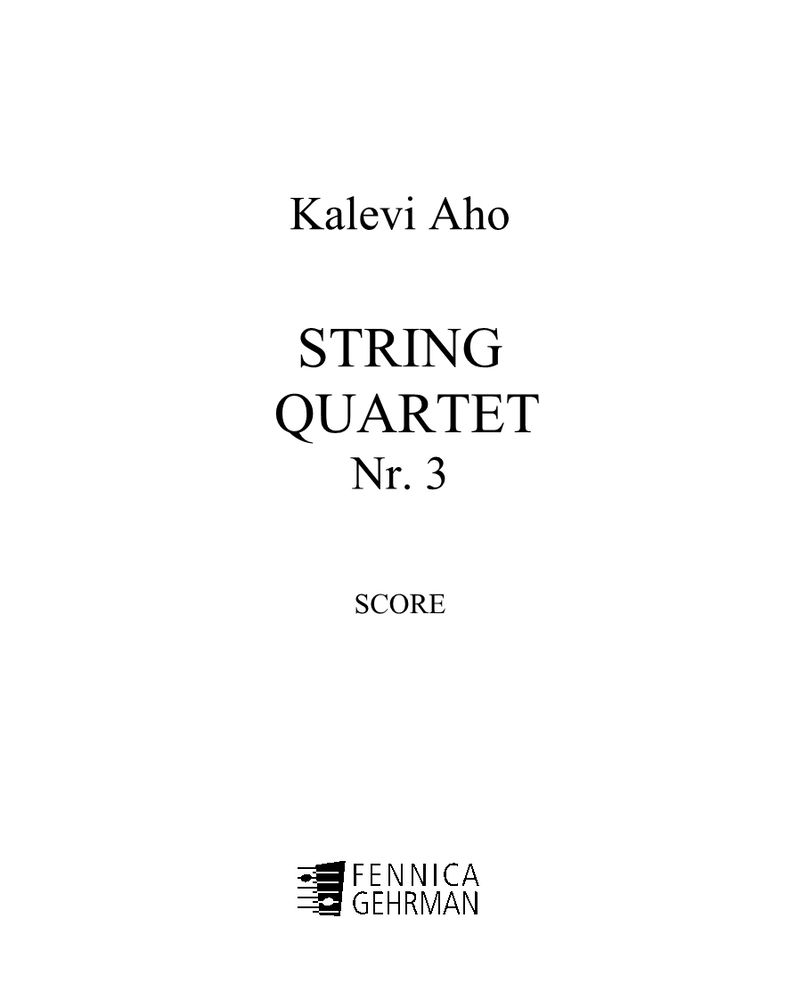 String Quartet No. 3 — Kalevi Aho