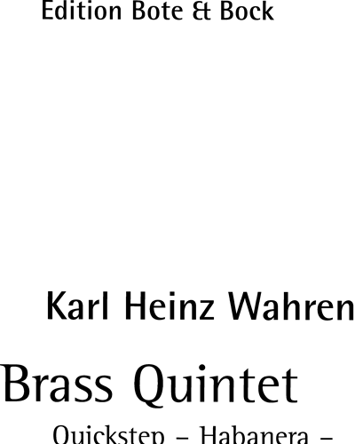 Brass Quintet — Karl Heinz Wahren