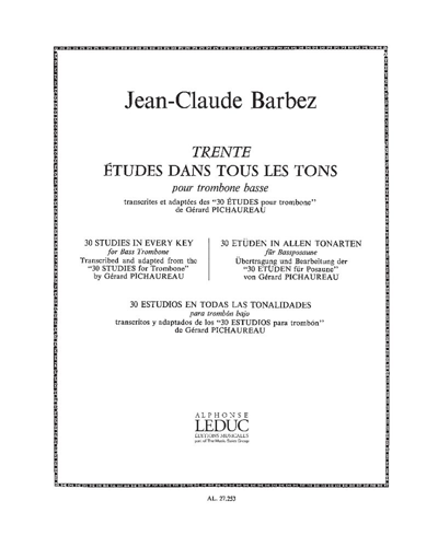 30 Études dans tous les tons — Jean-Claude Barbez