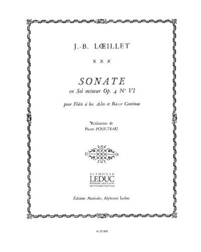 Sonata in G minor, op. 4 no. 6 — Jean-Baptiste Loeillet of London