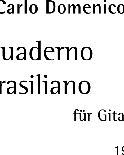 Quaderno Brasiliano per Chitarra — Carlo Domeniconi
