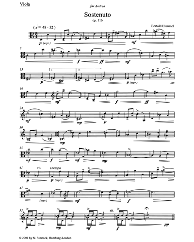 Sostenuto, op. 11b — Bertold Hummel