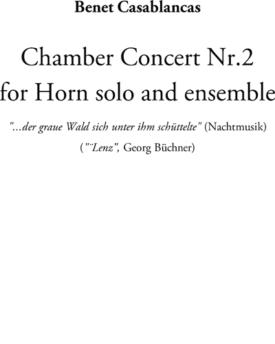 Chamber Concert No. 2 — Benet Casablancas