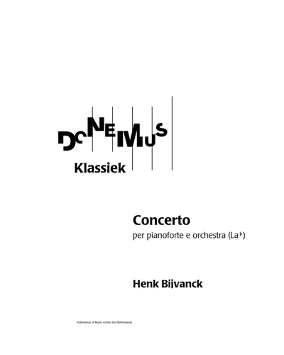 Concerto for Piano in A-flat major — Henk Bijvanck