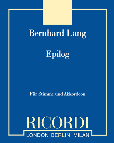 Epilog — Bernhard Lang