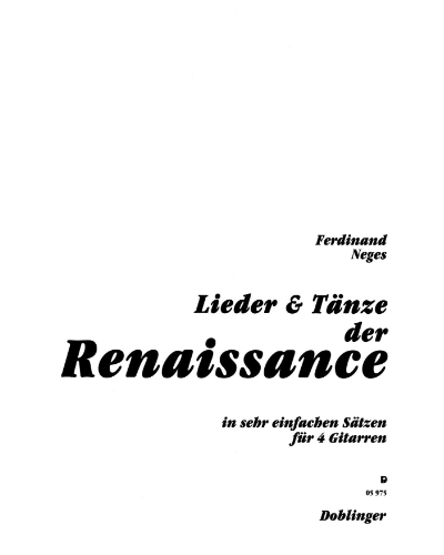 Renaissance Songs and Dances — Ferdinand Neges