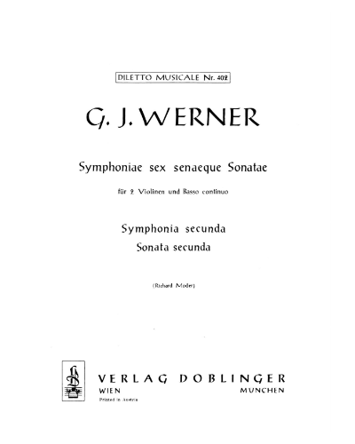 Symphonia Secunda in B-flat major & Sonata Secunda in G minor — Gregor Werner