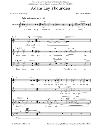 Adam Lay Ybounden — Matthew Martin