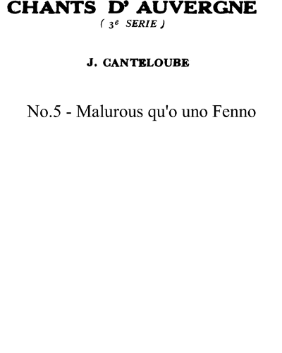 Malurous qu'o uno Fenno — 约瑟夫·康特卢布
