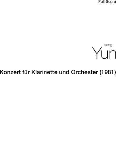 Concerto for Clarinet and Orchestra (1981) — 尹伊桑