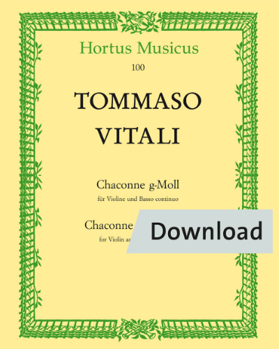 Chaconne for Violin and Basso Continuo in G minor — Tomaso Antonio Vitali