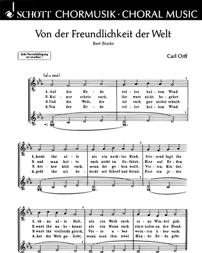 Von der Freundlichkeit der Welt / Aufruf — Carl Orff