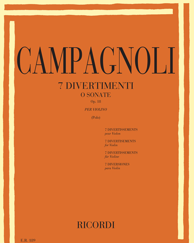 Seven Divertimenti or Sonatas, op. 18 — Bartolomeo Campagnoli
