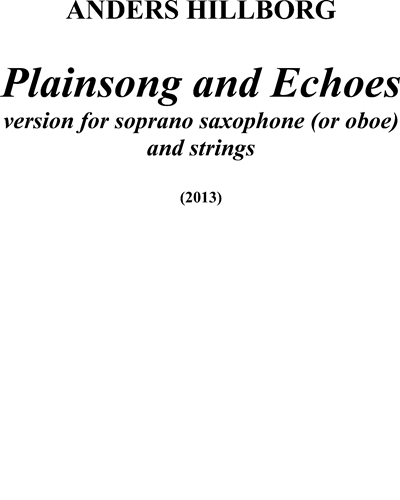 Plainsong and Echoes — Anders Hillborg