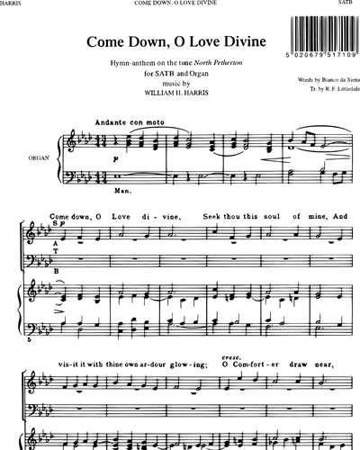 Come down, O Love divine — William H. Harris
