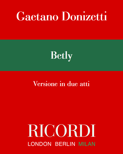 Betly - Versione in due atti — 多尼采蒂