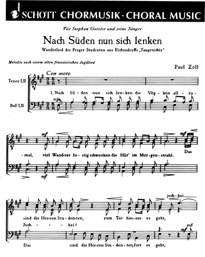 Nach Süden nun sich lenken — Paul Zoll