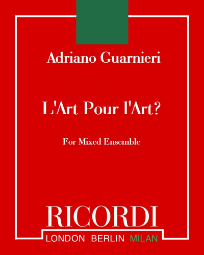 L'Art Pour l'Art? — Adriano Guarnieri
