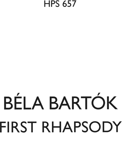 Rhapsody No. 1, Sz. 87 — Béla Bartók
