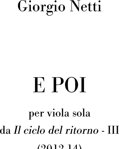 E poi — Giorgio Netti
