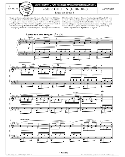 Etude in E major, op. 10 No. 3 — 肖邦