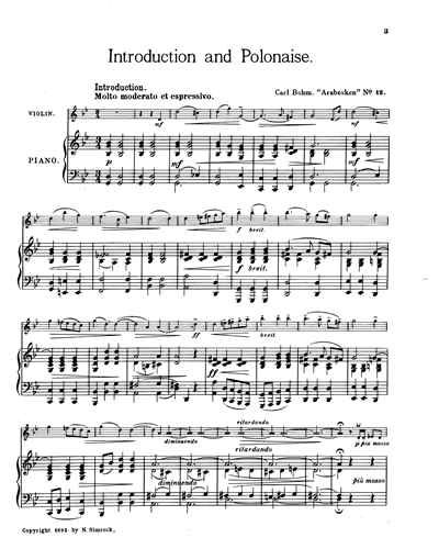 Introduction and Polonaise in G minor (from 'Arabesken No. 12') — 卡尔·博姆