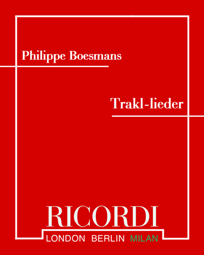 Trakl-lieder — Philippe Boesmans