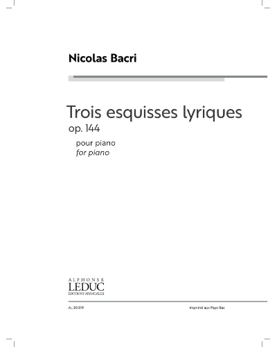 Trois Esquisses Lyriques, op. 144 — Nicolas Bacri