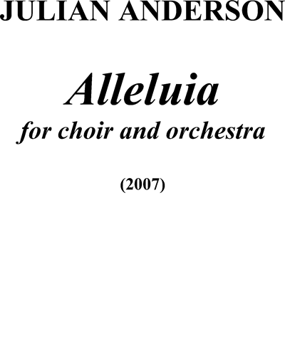 Alleluia — Julian Anderson