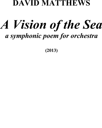 A Vision of the Sea — David Matthews