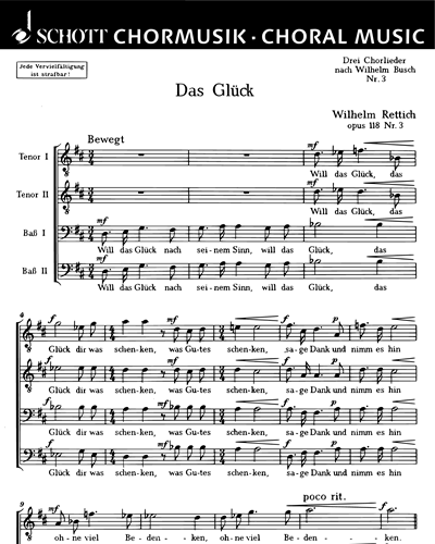 Drei Chorlieder — Wilhelm Rettich