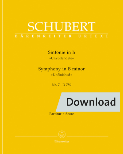Symphony no. 7 in B minor D 759 "Unfinished" — 舒伯特