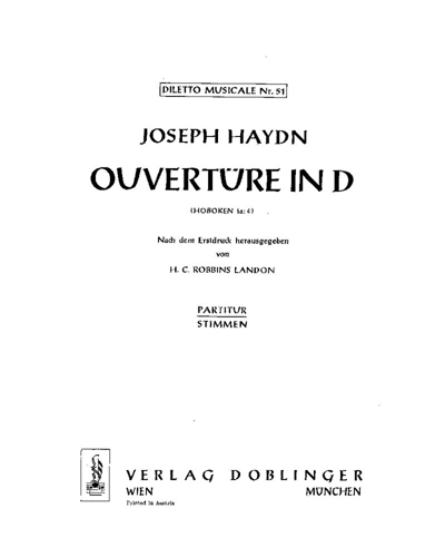 Overture in D major, Hob. Ia:4 — 海顿
