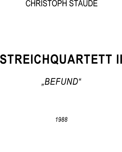 String Quartet No. II — Christoph Staude