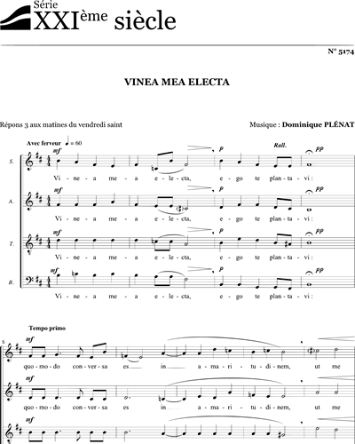 Vinea mea electa — Dominique Plénat