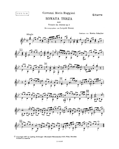 Sonata Terza in Bb major, op. 3 — Giovanni Maria Ruggieri