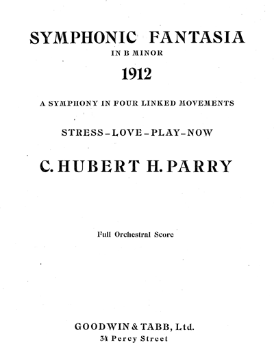Symphony No. 5: Symphonic Fantasia — 休伯特·帕里