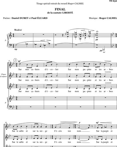 Final Cantate Liberté — Roger Calmel