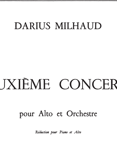 Viola Concerto No. 2, op. 340 — 米约