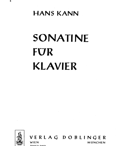 Sonatina — Hans Kann