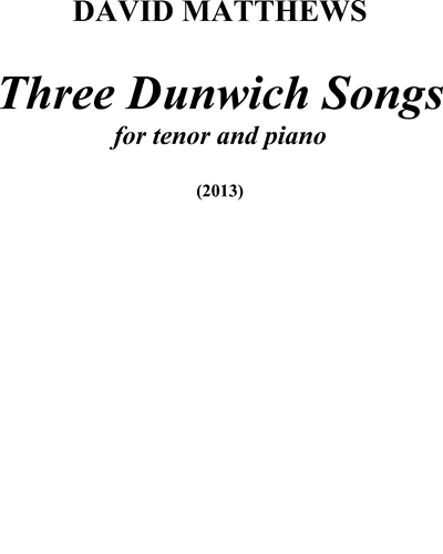 Three Dunwich Songs — David Matthews
