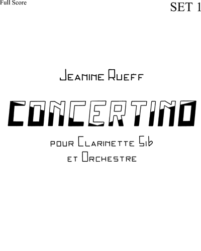 Concertino for Clarinet — Jeanine Rueff