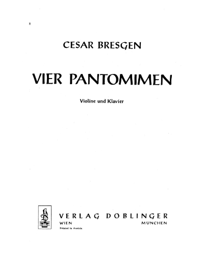 4 Pantomimes — Cesar Bresgen