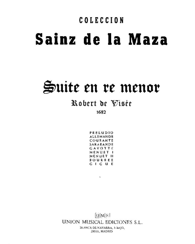 Suite in D minor — Robert de Visée