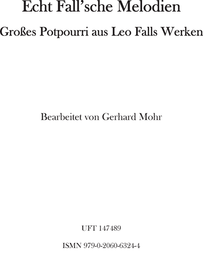 Echt Fall’sche Melodien — Léo Fall