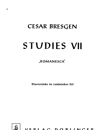 Studies VII 'Romanesca' — Cesar Bresgen