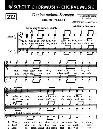 Der betrunkene Seemann — Augustin Kubizek